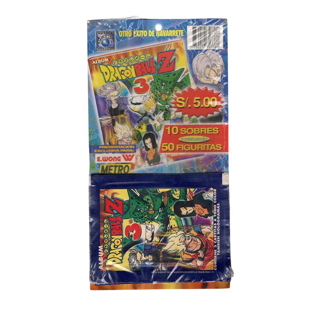 Blíster Dragon Ball Z3 Navarrete 1998 | 10 sobres vacíos